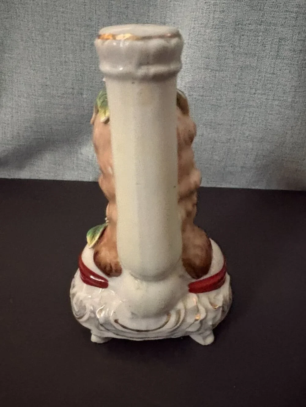 Vintage Occupied Japan Hand Painted Porcelain Lady Lamp Base/Candle Holder